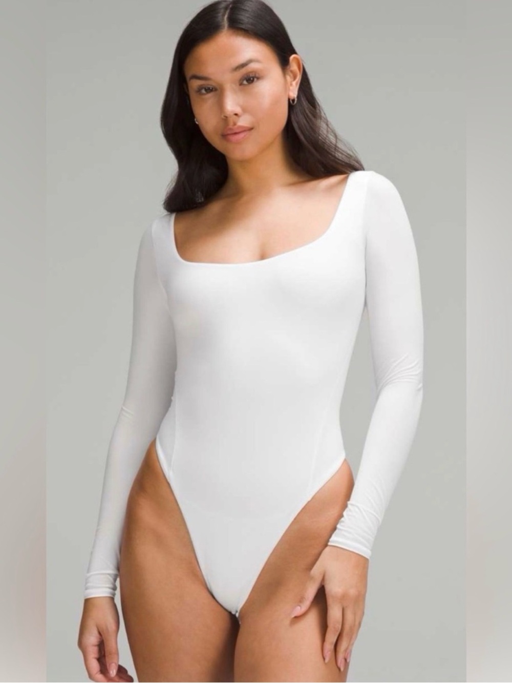 Lululemon white wundermost bodysuit size small
